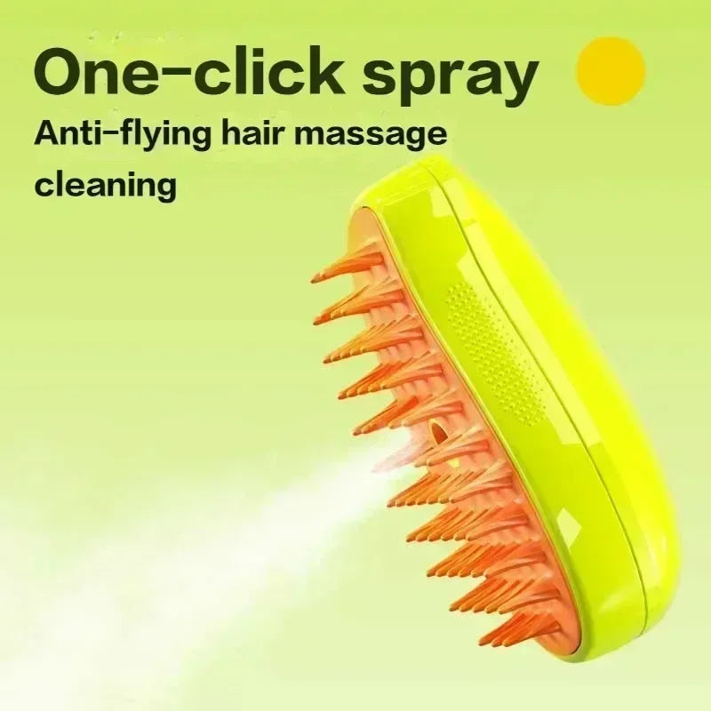 3-in-1 Pet Grooming Tool: Steamy Brush & Electric Sprayer - Trending Store